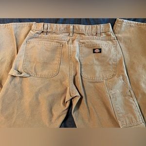Dickies Carpenter Work Pants Mens 34 x 32 Brown Denim Utility Jeans with Pockets
